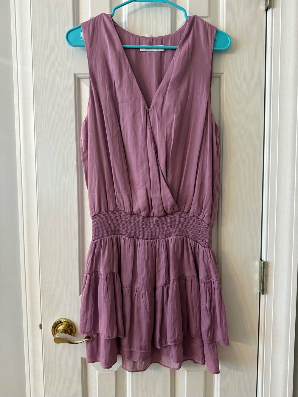 Mustard Seed Mauve Sleeveless Tiered Mini Dress